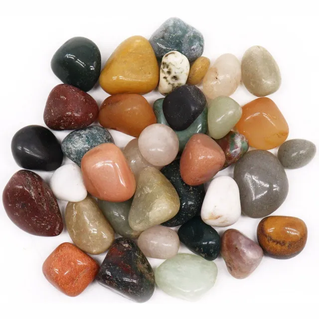 Ancient Wisdom Edelsteen 1 Kilo - Gemengde agaatstenen multicolor one - edelstenen - cadeau - zakje - organza - milieuvriendelijk