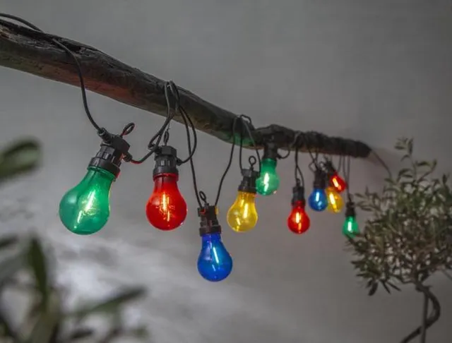 RTM Lighting Feestverlichting 405cm met 10 lampjes -Multicolor (RGB)