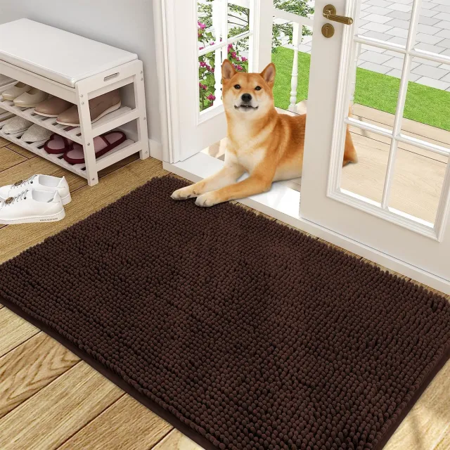 Homaxy Deurmat Binnen - Schoonloopmat - Antislip Droogloopmat - bruin - 41X61 cm