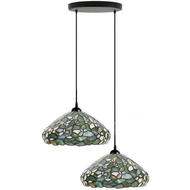 Coloured by Art Tiffany Kroonluchter Settle Down 2 - Art Deco Trade Groen