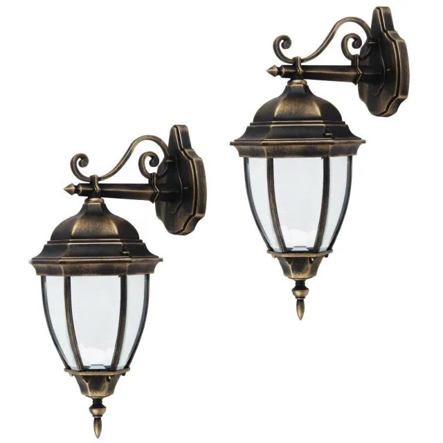 Rabalux Toronto - Wandlamp 60W / Buitenwandlamp - Kleur antiek goud - 2 stuks antiek gold