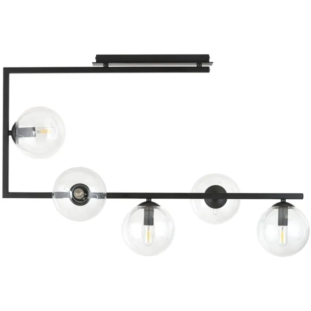 Emibig SOMA 5 BL TRANSPARENT - Moderne plafondlamp voor elke ruimte Zwartachtig