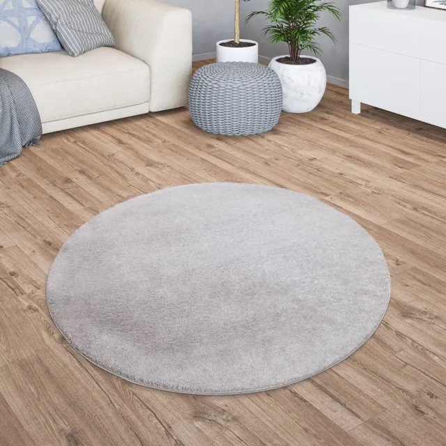 TT Home Woonkamer korte pool effen modern design wasbaar grijs;rond 160 x 160 cm Vierkant