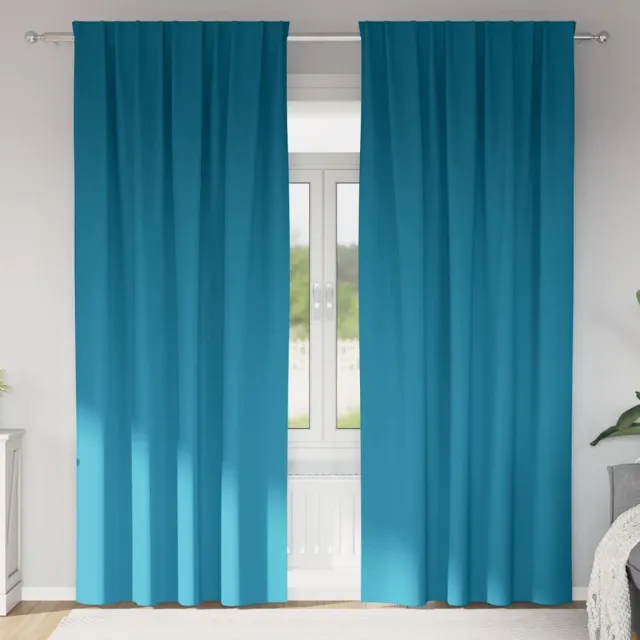 vidaXL Zwart-out Gordijnen met Ringen 2 st Turquoise 245 x 140 cm