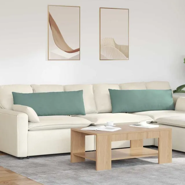 vidaXL Sofa Kussens 2 st fluweel Zeegroen 120 x 40 cm