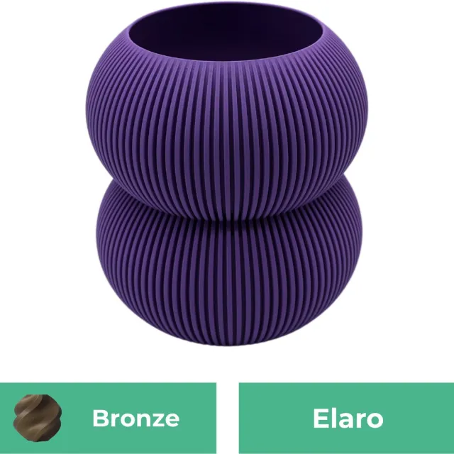 Lovora Elaro moderne vaas – Decoratieve vaas - Brons - 3d geprinte vaas – geschikt voor droogbloemen - 34CM