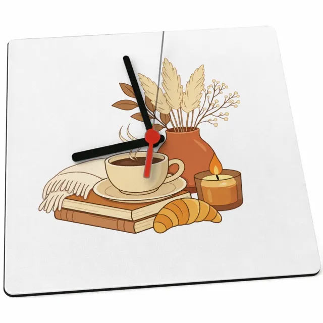 Mr Cadeautjes Klok 19 x 19 - design Een minimalistische woontekstprint met een zachte, bemoedige | cadeau Wit