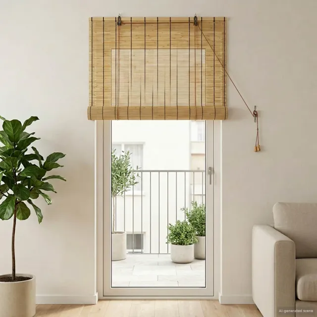 vidaXL Rolgordijn Naturel 60 x 220 cm Riet