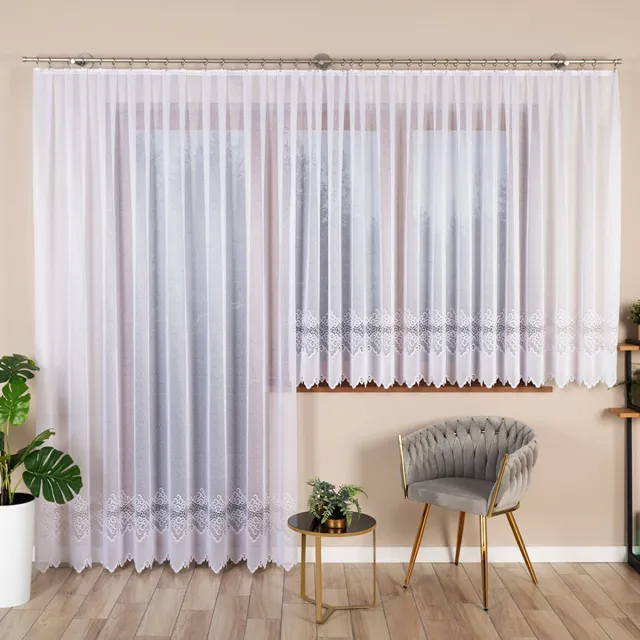 Markizeta Modesta Serie - Kant en Klaar Jacquardgordijn - 300x250 cm - Wit