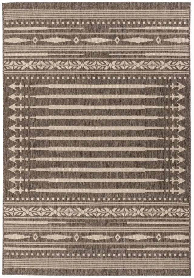 Dutch XXL Buitenkleed | Splash | Geometrisch | Bruin/Crème | Buitentapijt | Tuintapijt Bruin / Crème