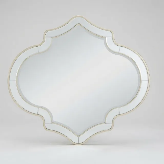 Klarven Wandspiegel Goud - Gouden Wandspiegel - Wandspiegel Rechthoek - Mirror - Geslepen Glas, Decoratief Voor Woonkamer - Onregelmatige Rechthoekige Vorm h98,5xb87,4cm Zilver