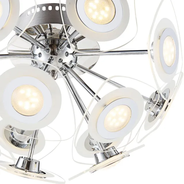 Globo Design 31,2 Watt LED plafondlamp licht chroom glas Globo 40710-13D zilver