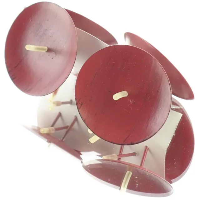 Sagaflor kaarshouder adventskrans rood antiek Ø 8 cm set 4