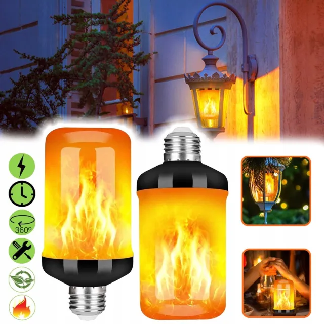 CHOOLY LED-Vlam lamp Voor Buiten E27 Fitting 2 Stuks - Flikkerende Vlamsimulatie Ademende En Normale Standen 85-265V 2,5W - Ideaal Voor Thuis Tuin Bruiloften En Studentenkamers Wit