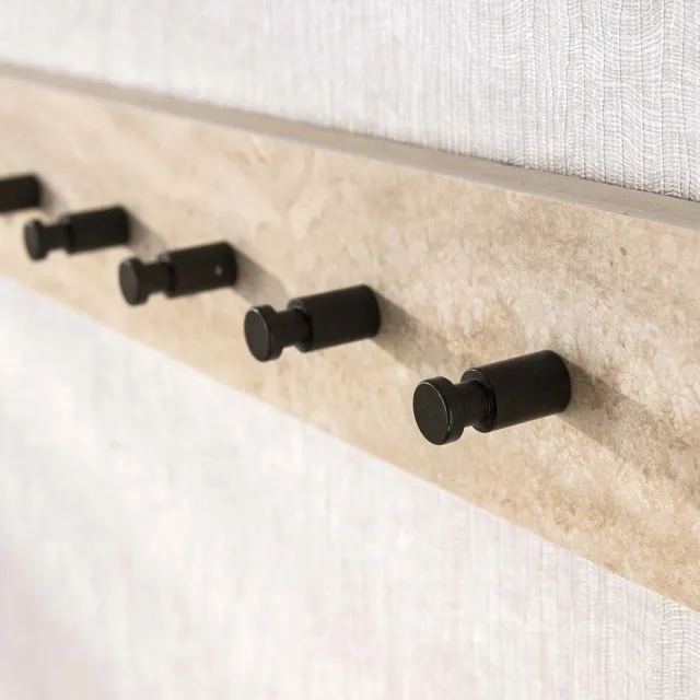 Alaska Travino - Kapstok - 8 haken - keramiek travertin look - 80 cm Travertin beige