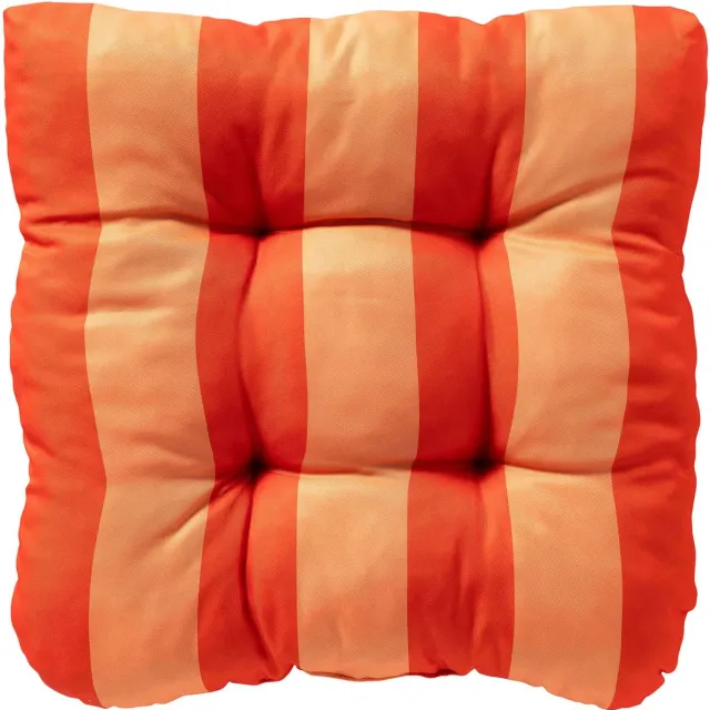 Textino APRIL - stoelkussen 45x45 cm - gestreept - Cherry Tomato - rood, oranje