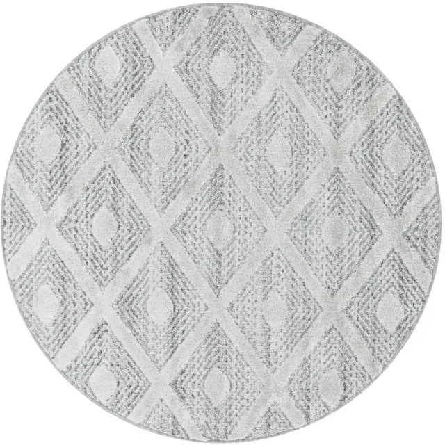 Dutch XXL Rond Scandinavisch Vloerkleed | Tapijt | Pisa | Diamanten | Grijs