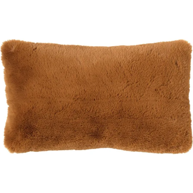 Dutch Decor ZAYA - Kussenhoes 30x50 cm - bontlook - effen kleur - Tobacco Brown - bruin - met rits - zonder binnenkussen