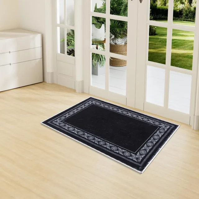 Unyqoos Hoogwaardige Super Snel Waterabsorberende Antislip Deurmat Voor Binnengebruik Met Modern Design Zwart