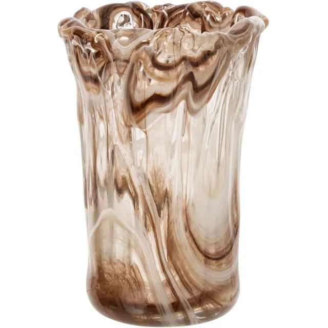 J-Line Vaas - glas - beige/transparant - small