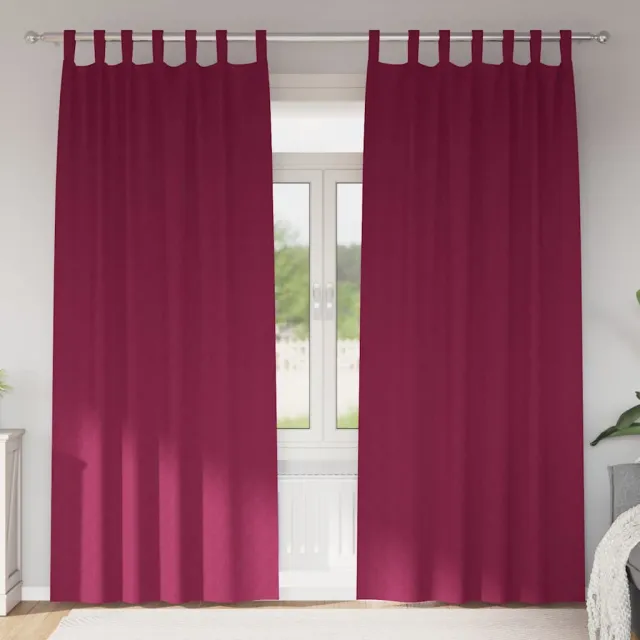 vidaXL Zwart-out Gordijnen met Ringen 2 st Wijnrood 260 x 140 cm