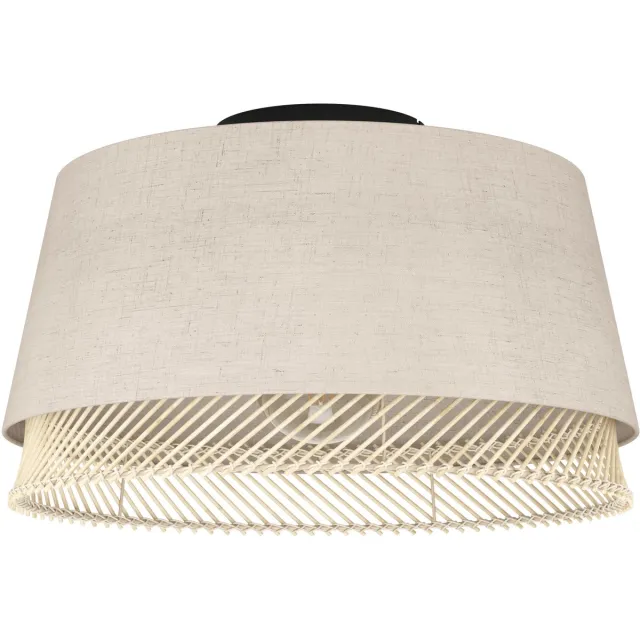 Eglo Tabley Plafondlamp - E27 - Ø 38 cm - Natuur|Bruin|Zwart - Textiel