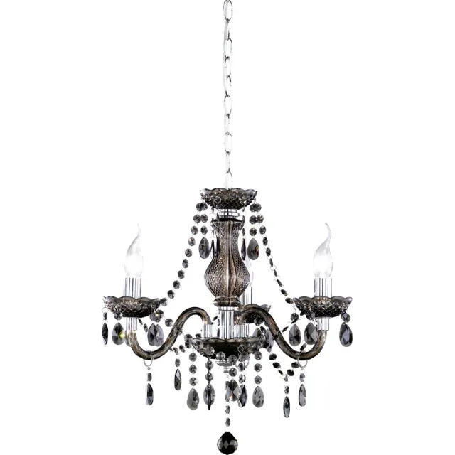 RL LIVE YOUR LIGHT REALITY LÜSTER - Kroonluchter - Chroom - excl. 3x E14 40W - Behang zwart - D: 46 cm