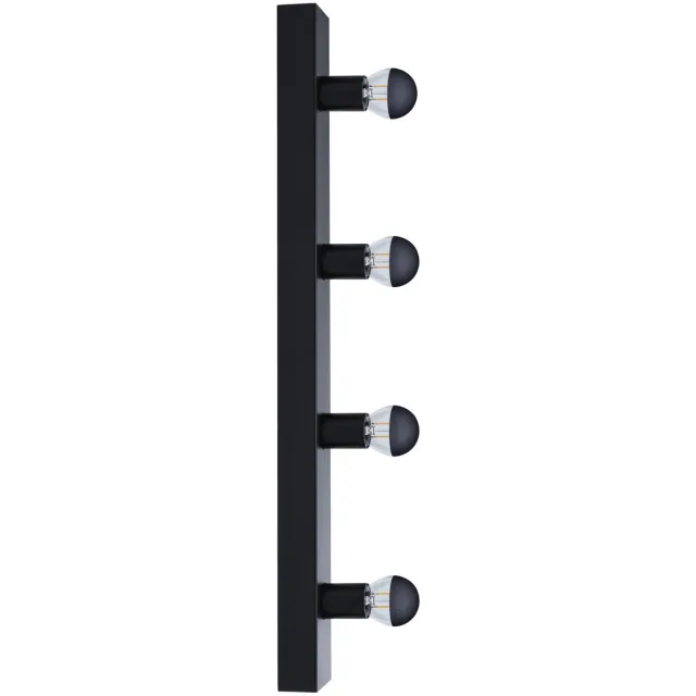 Paulmann Set LED-spiegellamp Regula II Inclusief fluorescentielampen 4-vlammig IP44 E14 2700K 4x470lm 230V 4x4,5W dimbaar Zwart, Kopspiegel zwart mat