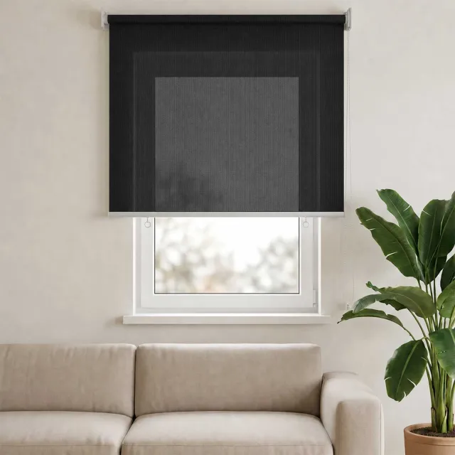 vidaXL Rolgordijn voor buiten 105(B)x140(H) cm zwart