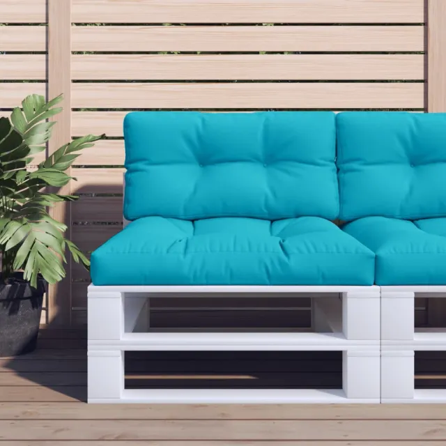 vidaXL Palletkussens 2 st stof turquoise