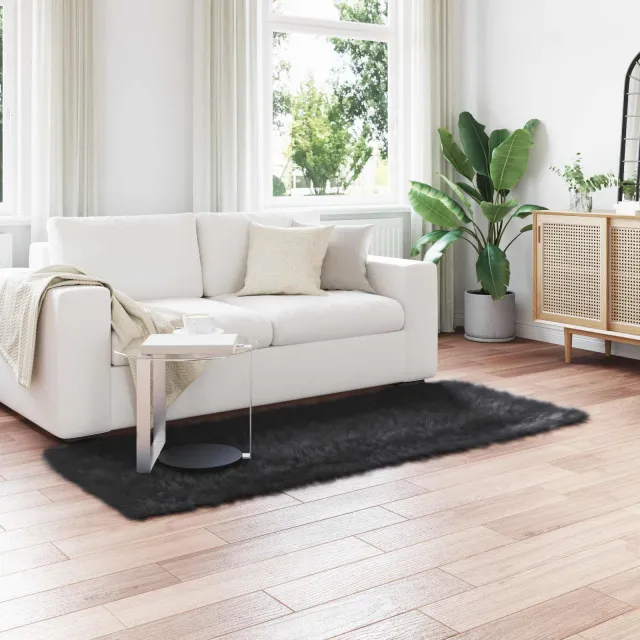 vidaXL Tapijt van imitatie TAFALLA Zwart 80 x 200 cm Polyester, foto 2