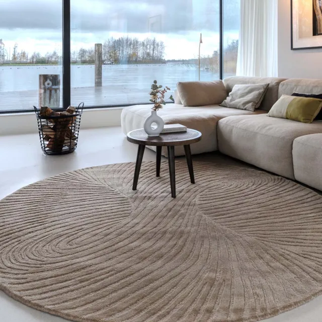Nordic Weavers Rond design vloerkleed - Balans Tree beige 300