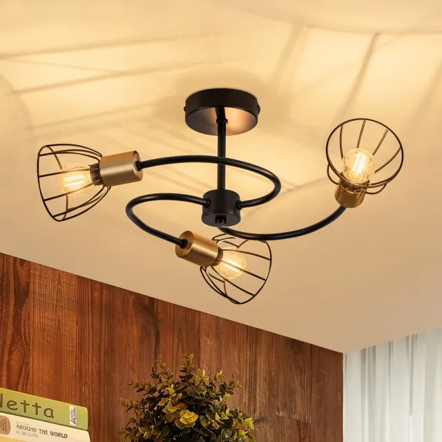 NETTLIFE Zwarte Plafondlamp - Vintage Van Metaal - 3 Lichts E14 - Industriële Design - Plafondverlichting Voor Woonkamer Slaapkamer Keuken Gang Eetkamer wit