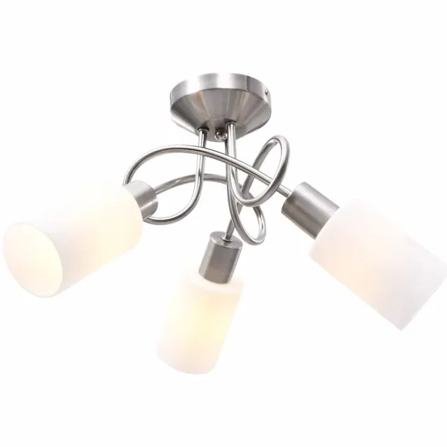 vidaXL Plafondlamp met keramieke cilindervormige kappen 3xE14 wit