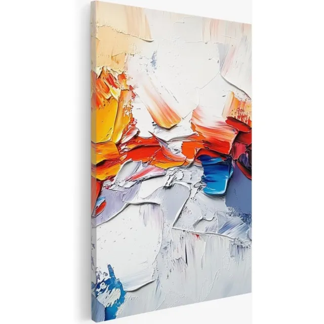 Saammp Canvas Schilderij - Penseelstroken - Kleurrijk - Abstracte wanddecoratie - 30x40 - Foto op canvas - Wanddecoratie - Muurdecoratie Woonkamer - Kantoor Decoratie Multicolor