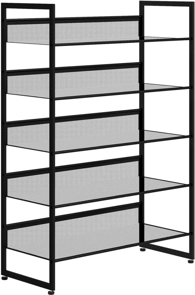 Homcom Schoenenrek Staal 5 Lagen - Schoenenrek, schoenenkast, schoenenopberger - Zwart