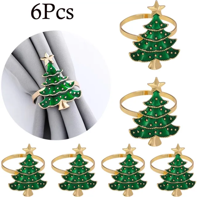 Flintry Set van 6 kerstservetringen – Servethouders voor de kersttafel – Geschikt voor bruiloften, Kerstmis, Thanksgiving en thuisgebruik – Kerstdecoratie groente