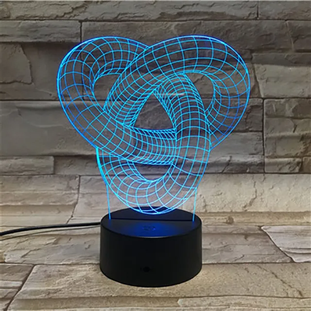 MC Living 3D Led Lamp Met Gravering - RGB 7 Kleuren - Illusie