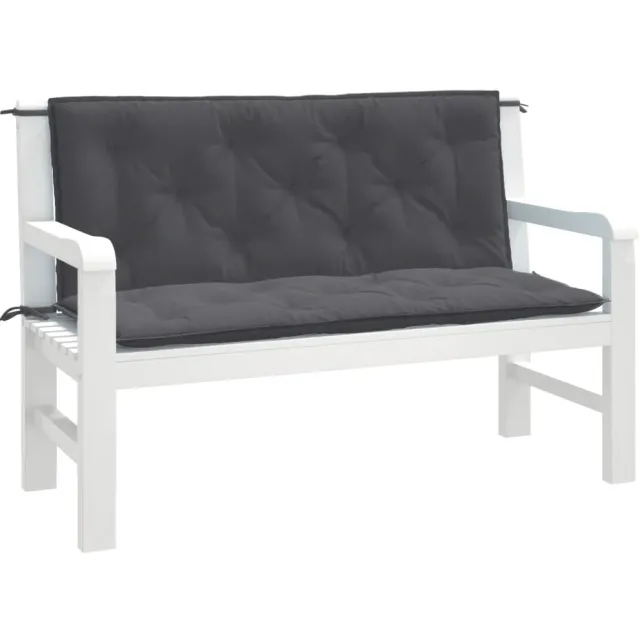 vidaXL Tuinbankkussens 2 st 120x50x7 cm stof gemêleerd antracietkleur Anthraciet