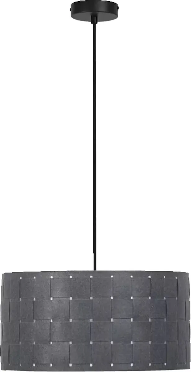 LEDVANCE hanglamp Decor Felt Weaving grijs van vilt & metaal, E27, 380 mm diameter, warme lichteffecten dankzij geweven lampenkap, duurzaam dankzij vervangbare lichtbron, eenvoudig te installeren Donkergrijs