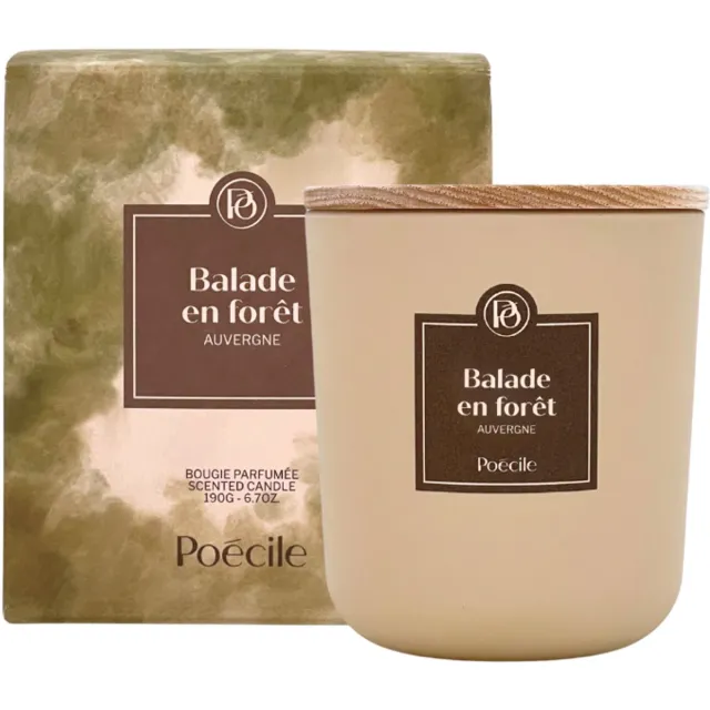 Poecile Poécile - Candle - Balade en forêt - Auvergne - Geurkaars - Sojawax - Warm, Houtachtige geur - 50 uur - Frans - 190g Groen