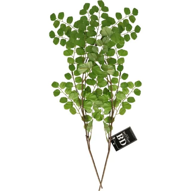 Bellatio Design Kunstbloem bladgroen tak Acacia - 2x - 90 cm - boeket opvulling - groen - kunst zijdebloemen
