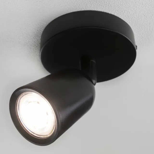 HLT Plafondarmatuur - zwart - 1 x GU10 - kantelbaar - exclusief lichtbron