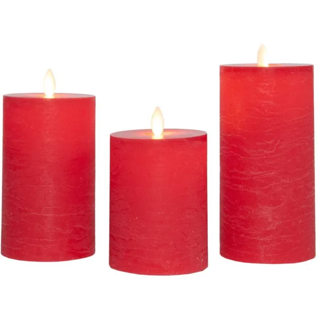 Annas Collection Stompkaars-USB wax d7,5 cm rood set van 3 Anna's Collection