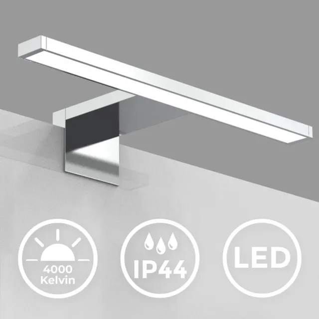B.K.Licht LED Spiegellamp - spiegelverlichting badkamer - neutral wit licht 4.000K - 5W - 550 LM - l: 30cm Zilver (30cm)