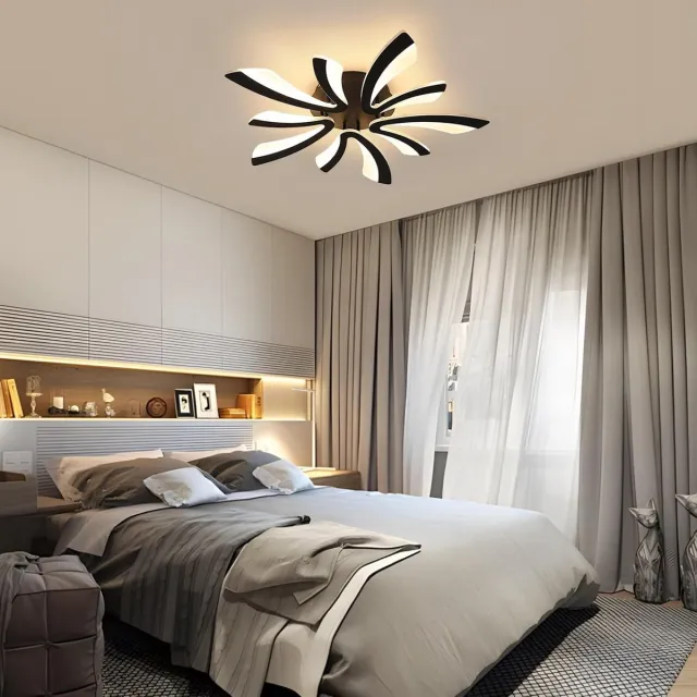 Haobosic 50W Plafondlamp LED - 72 cm - Zwart - Moderne plafondlamp voor woonkamer, slaapkamer