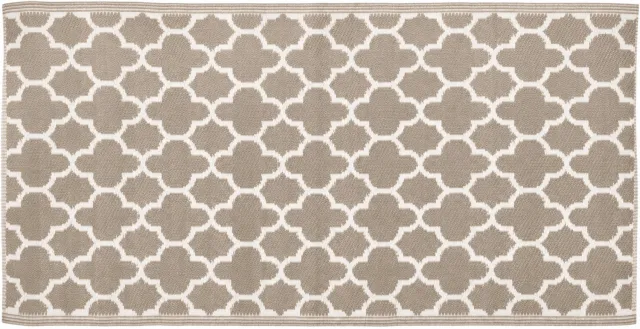 Home & Styling Buitentapijt 90x180cm Klavermotief - Campingkleed - Beige