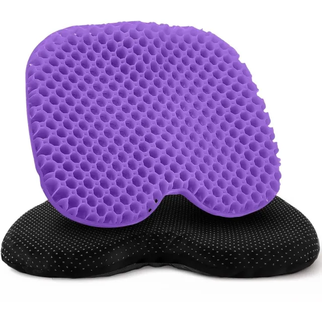 Imperatoris Gelkussen - Gel Zitkussen - Gelkussen Zitten - Stuitkussen - Wigkussen - Stoelkussen - Orthopedisch - Traagschuim Kussen - 40 x 32 cm - Paars - van Imperatoris