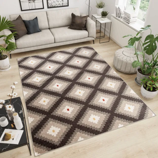Tapiso Maroko Vloerkleed Tapijt Woonkamer Bruin Bruin 2
