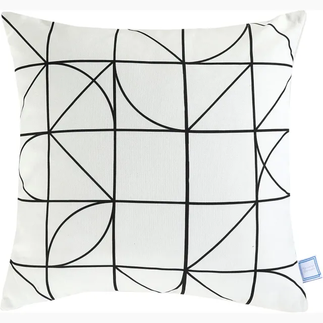 Padiro sierkussen - 45 x 45 cm - Wit / Zwart - Geometrisch patroon - Polyester